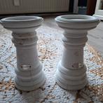 Riverdale Kandelaars - Set van 2, Gebruikt, Crème, Ophalen of Verzenden, Hout