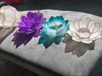 Lotus waxinelichthouders., Ophalen of Verzenden, Zo goed als nieuw, Overige materialen, Minder dan 25 cm