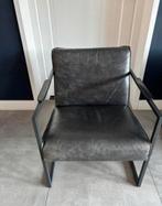 Leren grijs/blauwe fauteuil- Fred de la Bretoniere, Huis en Inrichting, Ophalen, Leer, Zo goed als nieuw, Eén