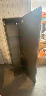 Hoogglans smalle legkast donkergrijs, Huis en Inrichting, Badkamer | Badkamermeubels, Ophalen, (Half)hoge kast, Minder dan 50 cm