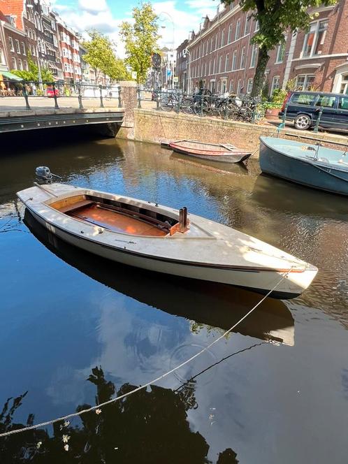 Grachtenbootje - Valk met Yamaha 4-takt motor en trailer, Watersport en Boten, Sloepen, Gebruikt, Tot 10 pk, 3 tot 6 meter, Buitenboordmotor