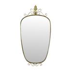 Hollywood Regency Deknudt Spiegel Met Kroon Jaren 60, Minder dan 50 cm, Gebruikt, Ophalen of Verzenden, Minder dan 100 cm