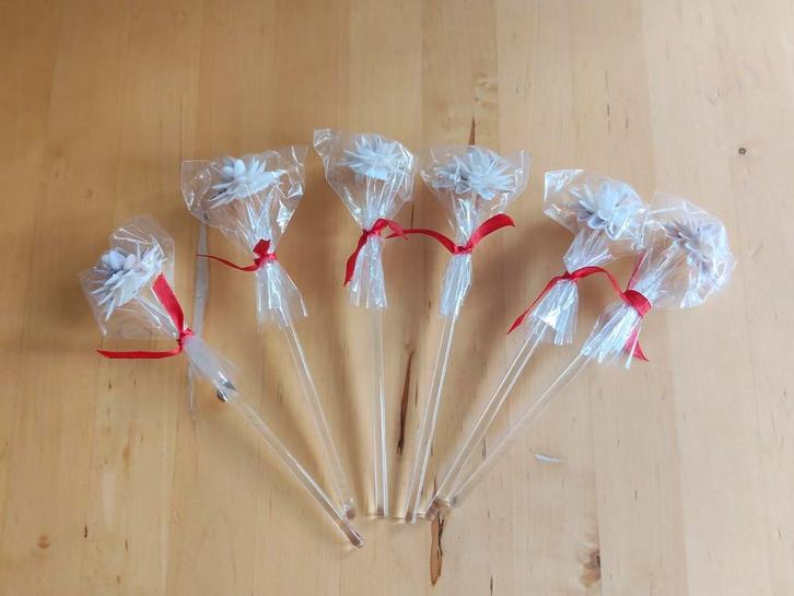 6x glass & shells cocktail stirrers, Hobby en Vrije tijd, Feestartikelen, Nieuw, Feestartikel, Ophalen of Verzenden