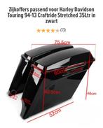 Mat Zwarte Zijkoffers Harley Davidson Touring 09-'23, Motoren, Accessoires | Koffers en Tassen, Ophalen of Verzenden, Nieuw