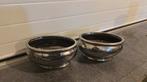 2 zilverkleurige ovale bloempotten, Tuin en Terras, Bloempotten, Binnen, Ophalen of Verzenden, Zo goed als nieuw, Overige vormen