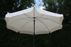 Mooie ronde parasol ecru strandparasol Ø200 cm., Ophalen of Verzenden, Zo goed als nieuw, 2 tot 3 meter, Kantelbaar