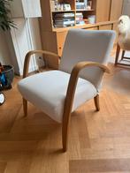Vintage ikea Hova stoel fauteuil hout armleuning jare 90 wit, Huis en Inrichting, Fauteuils, Ophalen, Gebruikt, Hout