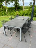 Zes metalen stoelen incl kussens, Ophalen of Verzenden, Gebruikt, Stoel, 6 zitplaatsen