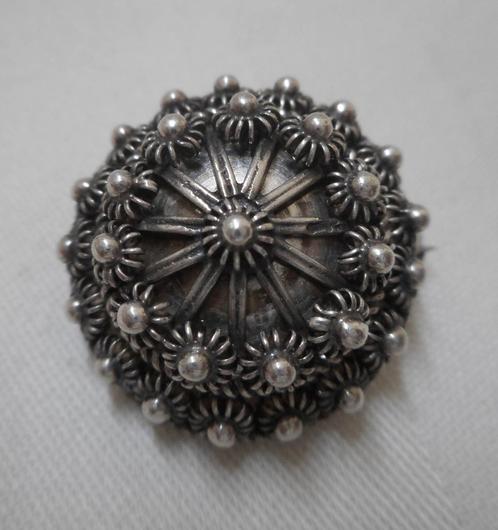 Zilveren  apart broche met draaibaar bovenstuk nr.767, Sieraden, Tassen en Uiterlijk, Broches, Zo goed als nieuw, Zilver, Zilver