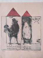 Litho Karin Campfens Ik, haan, kraai, Antiek en Kunst, Kunst | Litho's en Zeefdrukken, Ophalen of Verzenden