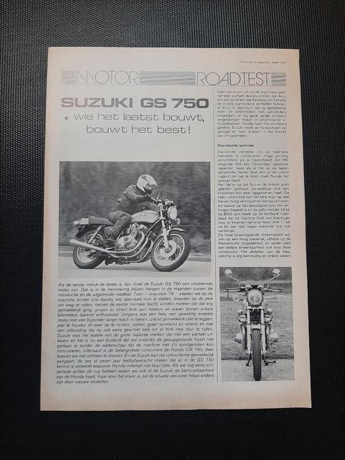 Suzuki GS750 GS 750 oldtimer nederlandse folder 1977, Motoren, Handleidingen en Instructieboekjes, Suzuki, Ophalen of Verzenden