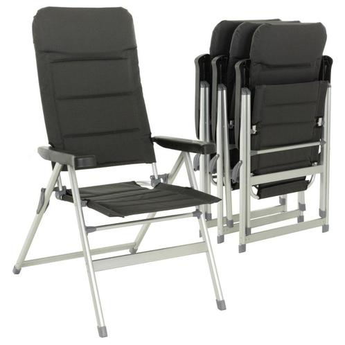 💖️️ 4 LUXE ZWARTE CAMPINGSTOELEN TUINSTOELEN, Caravans en Kamperen, Kampeermeubelen, Nieuw, Campingstoel, Verzenden