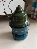 Vintage Emaille Theepot/ Ketel met Rechaud, Antiek en Kunst, Antiek | Emaille, Ophalen of Verzenden