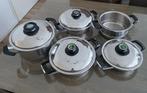 AMC pannen set, Huis en Inrichting, Keuken | Potten en Pannen, Ophalen of Verzenden, Zo goed als nieuw, Rvs, Pannenset