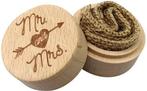 Houten ringen doosje Mr & Mrs, Hobby en Vrije tijd, Ophalen of Verzenden, Nieuw, Feestartikel, Geboorte of Huwelijk