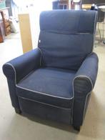 Relax fauteuil blauw gestoffeerd, Gebruikt