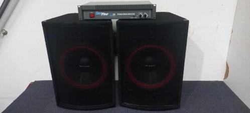 geluidssetje JB systems TSX 12 speakers + goede versterker, Audio, Tv en Foto, Luidsprekers, Gebruikt, Front, Rear of Stereo speakers