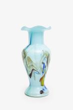 60’s Dalian Glass Co Murano vaas lichtblauw aquarel, Ophalen, Murano, 6822BJ, Minder dan 50 cm