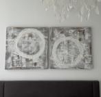 Twee schilderijen, elk met een formaat van 80x80 cm., Ophalen of Verzenden
