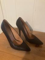 Elegante zwarte leren pumps hoge hak van Marccain, maat 37, Pumps, Verzenden, Zwart, Zo goed als nieuw