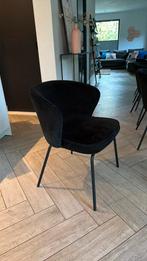 Mooie Woood admit black velvet eethoekstoelen, 10 stuks, Ophalen, Zo goed als nieuw, Zwart
