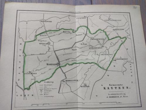 50 Kantens Huizinge Oldenzijl Uithuizen Rottum Litho 1862, Antiek en Kunst, Kunst | Litho's en Zeefdrukken, Ophalen of Verzenden