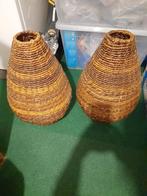2 grote rieten vazen/plantenpotten, Tuin en Terras, Bloembakken en Plantenbakken, Ophalen, Minder dan 60 cm, Rond, Nieuw