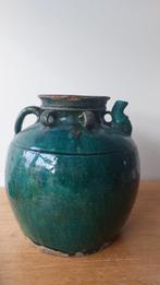 Antiek 19e eeuws aardewerk chinees wijn vat wijnkan, Antiek en Kunst, Ophalen of Verzenden