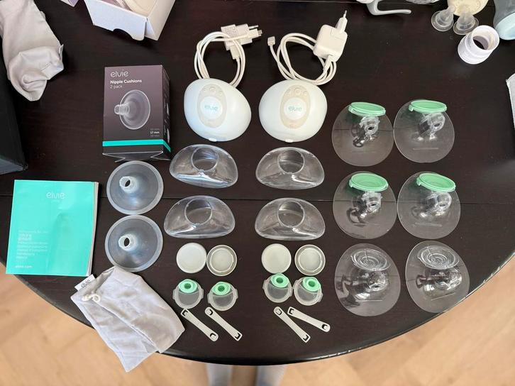 Elvie pump dubbel + 21mm 17mm schelp + melkbwaarzakjes, Kinderen en Baby's, Babyvoeding en Toebehoren, Borstkolf, Ophalen of Verzenden