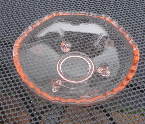 oud roze schaaltje - puntgaaf, Antiek en Kunst, Antiek | Glas en Kristal, Ophalen of Verzenden