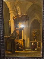 Antiek schilderij op paneel, J.B. monogram, 18x24 cm, Ophalen of Verzenden