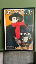 Toulouse-Lautrec Aristide Bruant Vintage poster kunstafdruk, Ophalen of Verzenden, Zo goed als nieuw, Reclamebord