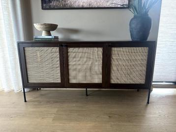 Dressoir Vienna - Massief Teakhout Weens vlechtwerk - Nieuw