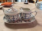 Blauw Saks Suiker & Melk Set met Lepeltje, Ophalen
