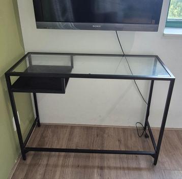 VITTSJÖ Laptoptafel - Zwartbruin/Glas beschikbaar voor biedingen