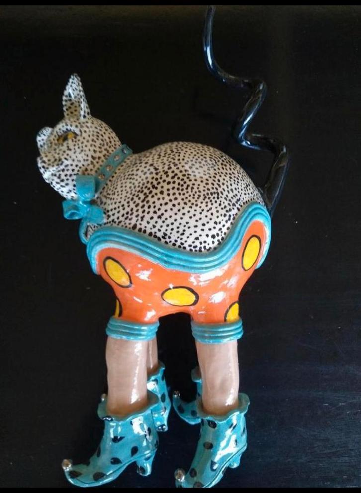 Keramieken Kat Jan Wijers - 48cm, Antiek en Kunst, Kunst | Beelden en Houtsnijwerken, Ophalen