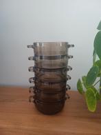 Vintage retro rookglas ARCOROC FRANCE servies soepkommen, Huis en Inrichting, Keuken | Servies, Verzenden, Nieuw, Overige stijlen