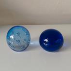 Blauwe Glazen presse-papier Bollen, Minder dan 50 cm, Verzenden, Blauw, Glas
