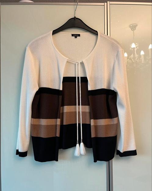 Caroline Biss 40 vestje wit bruin Cardigan vest gebreid, Kleding | Dames, Truien en Vesten, Zo goed als nieuw, Maat 38/40 (M)