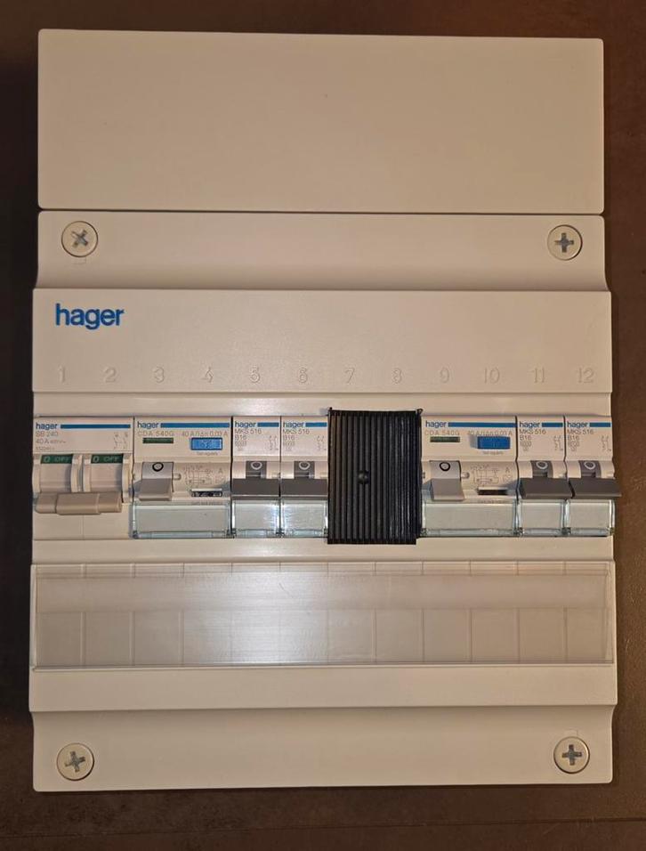 Hager 1 fase groepenkast, Doe-het-zelf en Verbouw, Elektra en Kabels, Gebruikt, Overige typen, Ophalen of Verzenden