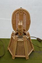 Vintage bamboe/ webbing wandlampen met draaibare kap 6 kanti, Huis en Inrichting, Lampen | Wandlampen, Ophalen of Verzenden, Gebruikt