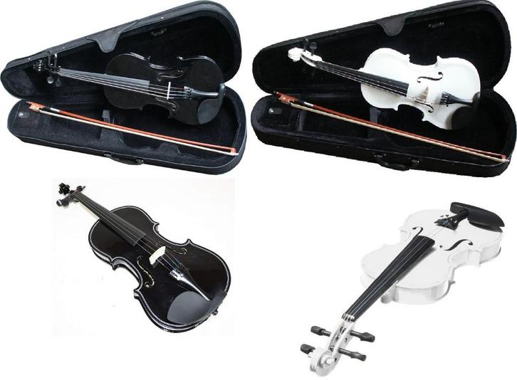 4/4 Retro Viool Vioolset Met Boog, Vioolkoffer Zwart Of Wit, Muziek en Instrumenten, Strijkinstrumenten | Violen en Altviolen