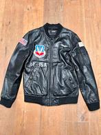 Vintage Clothing Arturo Varsity Leren Pilotenjack Zwart M, Kleding | Heren, Arturo, Maat 48/50 (M), Ophalen of Verzenden, Zo goed als nieuw