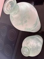 Vazen frozen look groen/grijs, Huis en Inrichting, Woonaccessoires | Vazen, Ophalen, Minder dan 50 cm, Groen, Glas