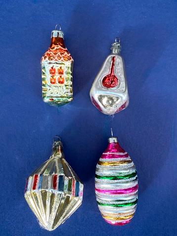 Vintage oude kerstballen kerst 4 x kerstbal figuur beschikbaar voor biedingen