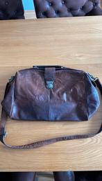Vintage lederen werk / heren tas, Sieraden, Tassen en Uiterlijk, Tassen | Schoudertassen, Overige merken, Gebruikt, Bruin, Ophalen of Verzenden