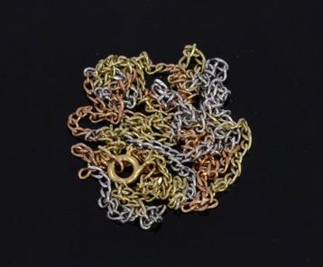 Tricolor 14k gouden gourmet schakel ketting heren dames luxe beschikbaar voor biedingen
