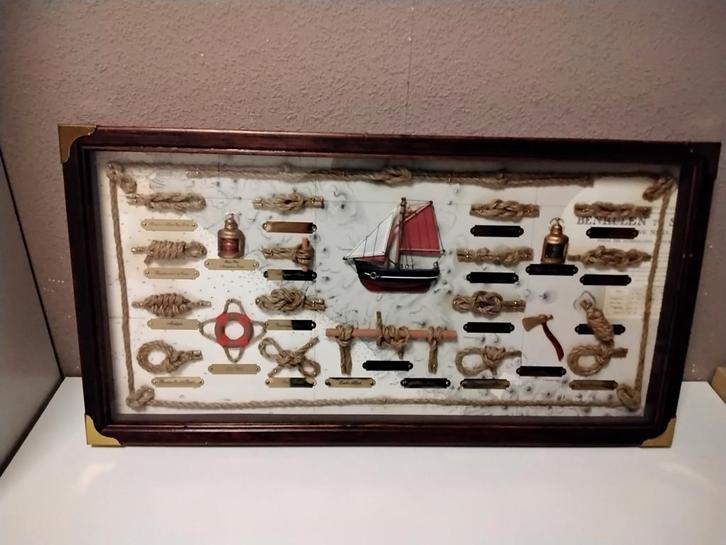 Super mooi mariteam knopen bord schilderij, Verzamelen, Scheepvaart, Zo goed als nieuw, Ophalen