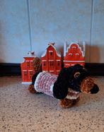 Kerst Teckel Dachshund hond met roze winterjas, Ophalen of Verzenden, Nieuw