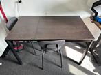 Uitklapbare eettafel met 2 stoelen 120/80 x 70 cm houtbruin, Huis en Inrichting, Tafels | Eettafels, Ophalen, 100 tot 150 cm, Tot twee personen